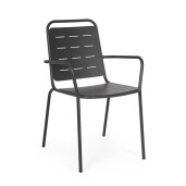 Set 6 scaune gradina otel gri Yara 50x57.5x87h