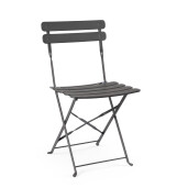 Set 2 scaune gradina otel gri Yasmine 42x48x81h