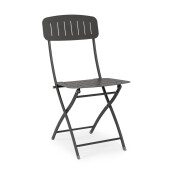 Set 2 scaune gradina otel gri charcoal Yasmine 44x50x85h