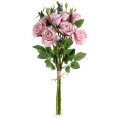 Buchet Trandafiri artificiali roz verzi 45 cm