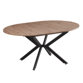 Masa extensibila dining MDF stejar artisan neagra Abero 100x100-140x75 cm