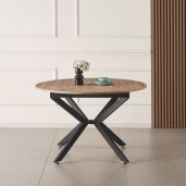 Masa extensibila dining MDF stejar artisan neagra Abero 100x100-140x75 cm