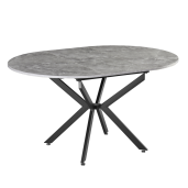 Masa dining extensibila fier negru mdf gri Abero 100x100-140x75 cm