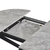 Masa dining extensibila fier negru mdf gri Abero 100x100-140x75 cm