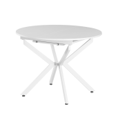 Masa dining extensibila fier mdf alb Abero 100x100-140x75 cm