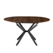 Masa dining extensibila fier negru mdf stejar inchis Abero 100x100-140x75 cm