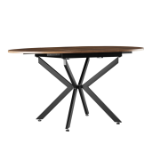 Masa dining extensibila fier negru mdf stejar inchis Abero 100x100-140x75 cm