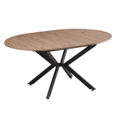 Masa extensibila dining MDF stejar artisan neagra Abero 120x120-160x75 cm