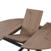 Masa extensibila dining MDF stejar artisan neagra Abero 120x120-160x75 cm