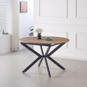 Masa extensibila dining MDF stejar artisan neagra Abero 120x120-160x75 cm