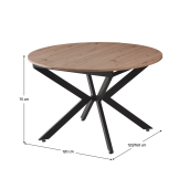 Masa extensibila dining MDF stejar artisan neagra Abero 120x120-160x75 cm