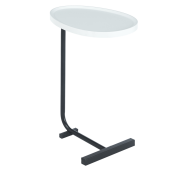 Masuta laterala mdf infoliat alb metal negru Abery 45x30x62 cm