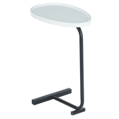 Masuta laterala mdf infoliat alb metal negru Abery 45x30x62 cm