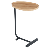 Masuta laterala mdf infoliat stejar metal negru Abery 45x30x62 cm