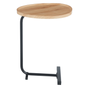 Masuta laterala mdf infoliat stejar metal negru Abery 45x30x62 cm