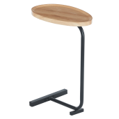 Masuta laterala mdf infoliat stejar metal negru Abery 45x30x62 cm