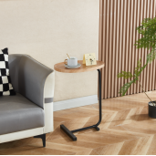 Masuta laterala mdf infoliat stejar metal negru Abery 45x30x62 cm