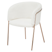 Fotoliu blana artificiala ivoire crom rose gold Adimar 57x56x75 cm