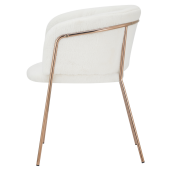 Fotoliu blana artificiala ivoire crom rose gold Adimar 57x56x75 cm