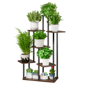 Suport flori metal negru lemn rustic Adite 83,5x58x106,5 cm