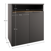Comoda DTD antracit stejar cremona Adapo 67x40x75,5 cm