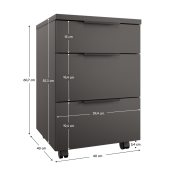 Dulap birou DTD gri antracit Adapo 40x40x60,7 cm