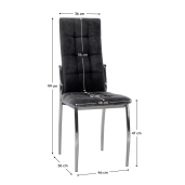 Scaun tesatura gri crom Adora 46x56x99 cm