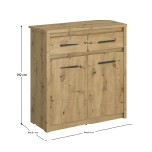 Comoda PAL stejar Artisan Airon 86.6x36.2x91.2 cm