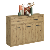 Comoda PAL stejar artisan Airon 125.4x36.2x91.2 cm
