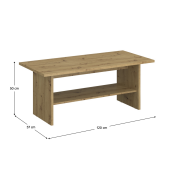 Masuta de cafea stejar artisan Airon 120x57x50 cm