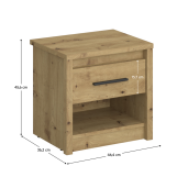 Noptiera PAL stejar Artisan Airon 46.4x36.2x45.6 cm