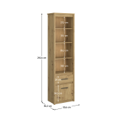 Biblioteca PAL stejar Airon 55.6x36.2x210.6 cm