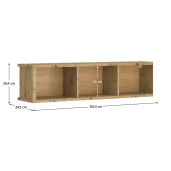 Raft suspendat PAL stejar artisan Airon 125.4x29.5x30.4 cm