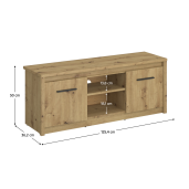 Comoda TV PAL stejar Artisan Airon 125,4x36,2x50 cm
