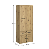 Dulap PAL stejar artisan Airon 86.6x50.2x210.6 cm