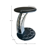 Masuta servire DTD negru metal argintiu Aladar 47x47x74 cm