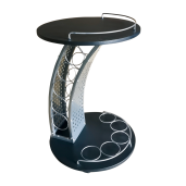 Masuta servire DTD negru metal argintiu Aladar 47x47x74 cm