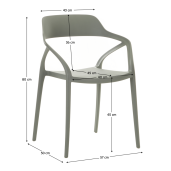 Scaun stivuibil plastic gri Alfio 57x50x80 cm