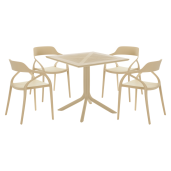 Scaun stivuibil plastic maro taupe Alfio 57x50x80 cm