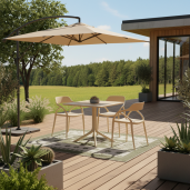 Scaun stivuibil plastic maro taupe Alfio 57x50x80 cm