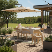 Scaun stivuibil plastic maro taupe Alfio 57x50x80 cm