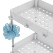 Raft otel plastic alb cu roti Aliol 40x22x85 cm