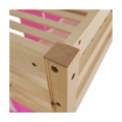 Pat cu masa PC lemn pin roz Alzena 90x200 cm