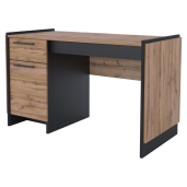 Birou DTD stejar wotan negru Amoni 126x60x77 cm
