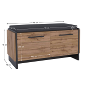 Pantofar DTD stejar wotan negru Amondi 96x45x45 cm