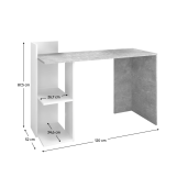 Birou beton alb Andreo 120x52x87.5 cm