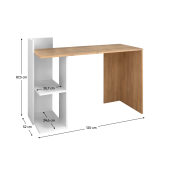 Birou stejar artisan alb Andreo 120x52x87.5 cm