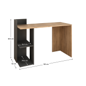 Birou stejar artisan grafit Andreo 120x52x87.5 cm