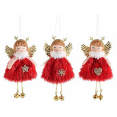 Set 3 ornamente brad Ingeri 7x14 cm
