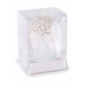 Set 3 figurine Ingeri sticla transparenta aurie 5.5x8 cm